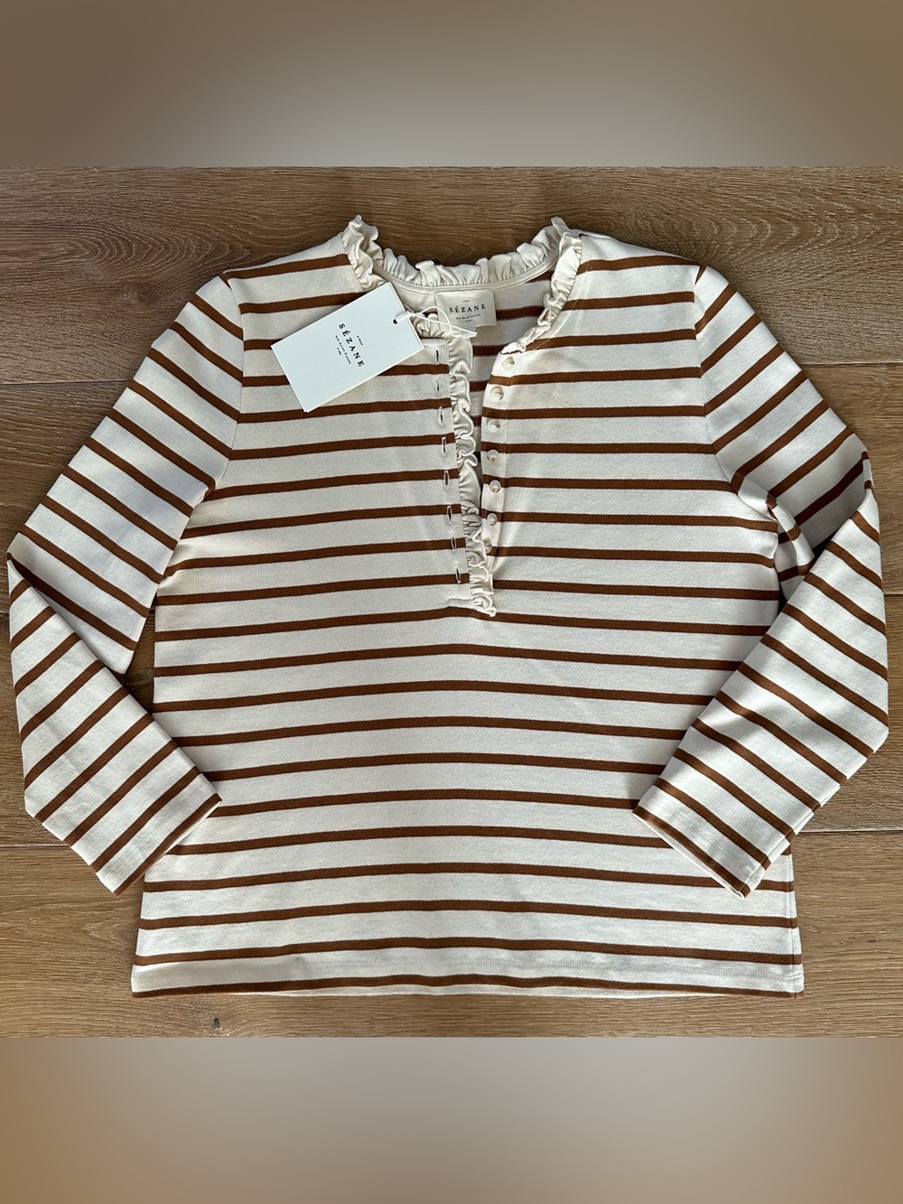 NWT Sézane Gael Mariniere Blouse size Medium